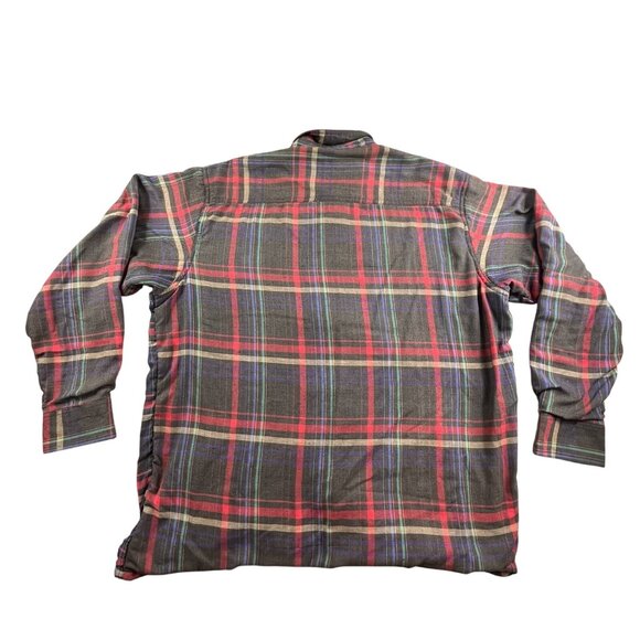 VTG Northern Spirit Mens Large Black Thermal Lined Flannel Button Up Shacket Y2K - Picture 2 of 11